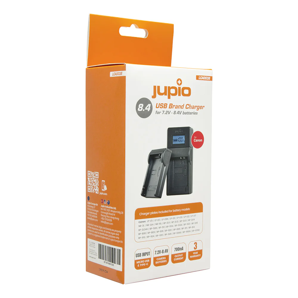 Jupio USB Brand Charger Kit For Canon 7.2v-8.4v Batteries - Image 2
