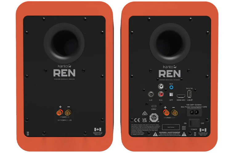Kanto REN 200W Powered Speakers Bluetooth Pair (Matte Orange) - Image 2