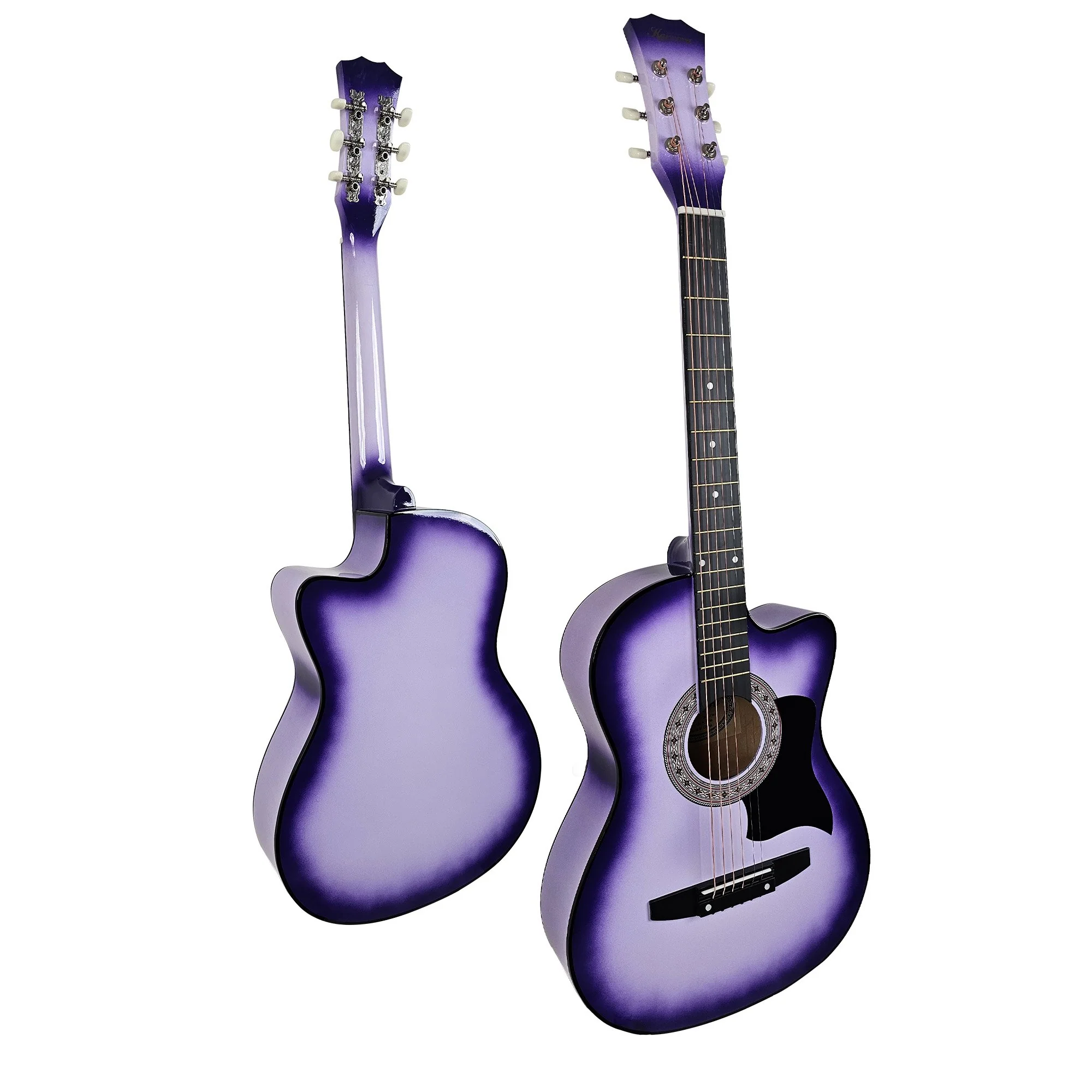 Karrera 38in Cutaway Acoustic Guitar with Carry Bag (Purple Burst) - Image 3