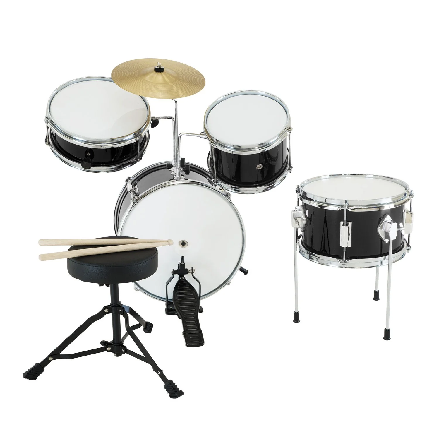 Karrera Childrens 4-Piece Drum Kit (Black) - Image 2