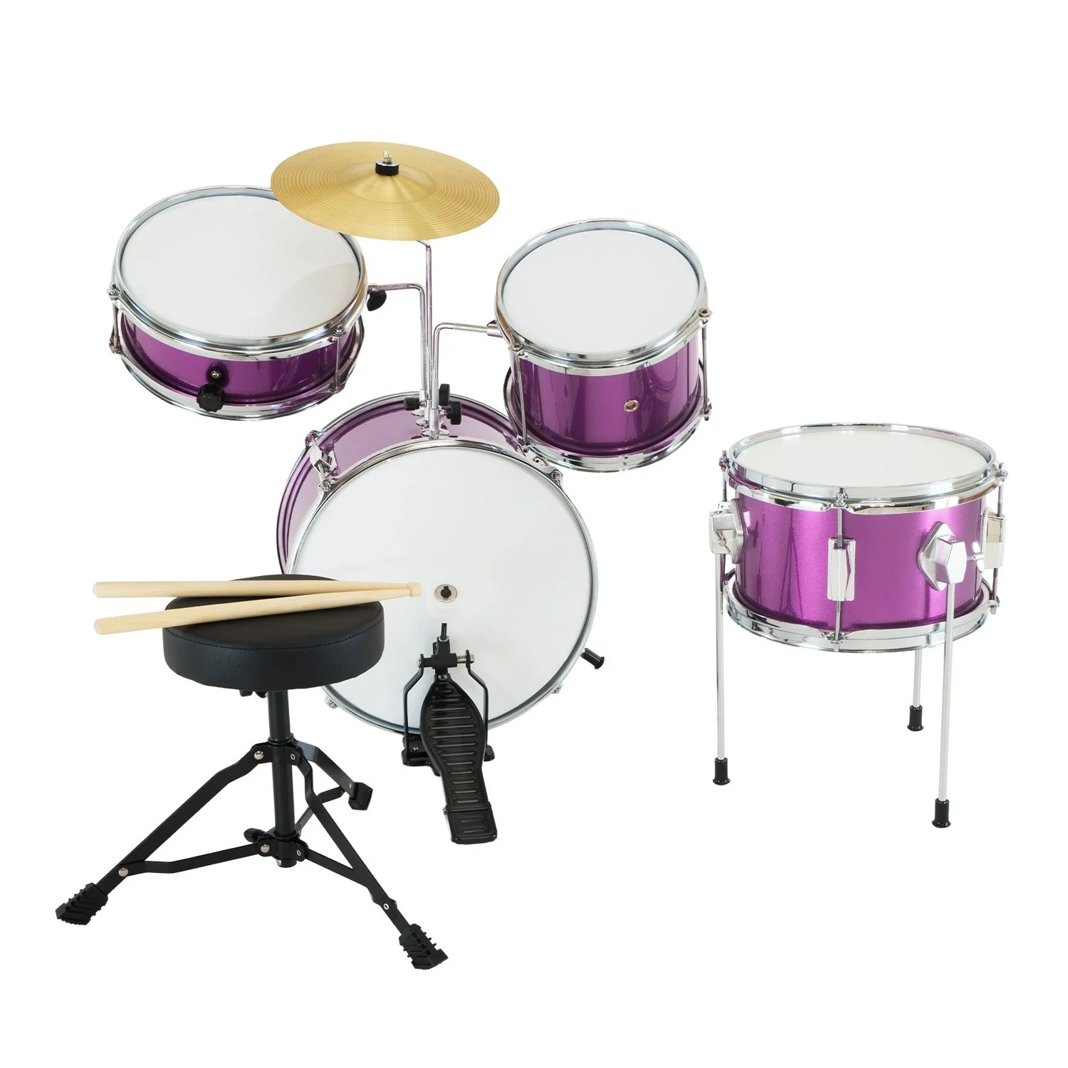 Karrera Childrens 4-Piece Drum Kit (Purple) - Image 2