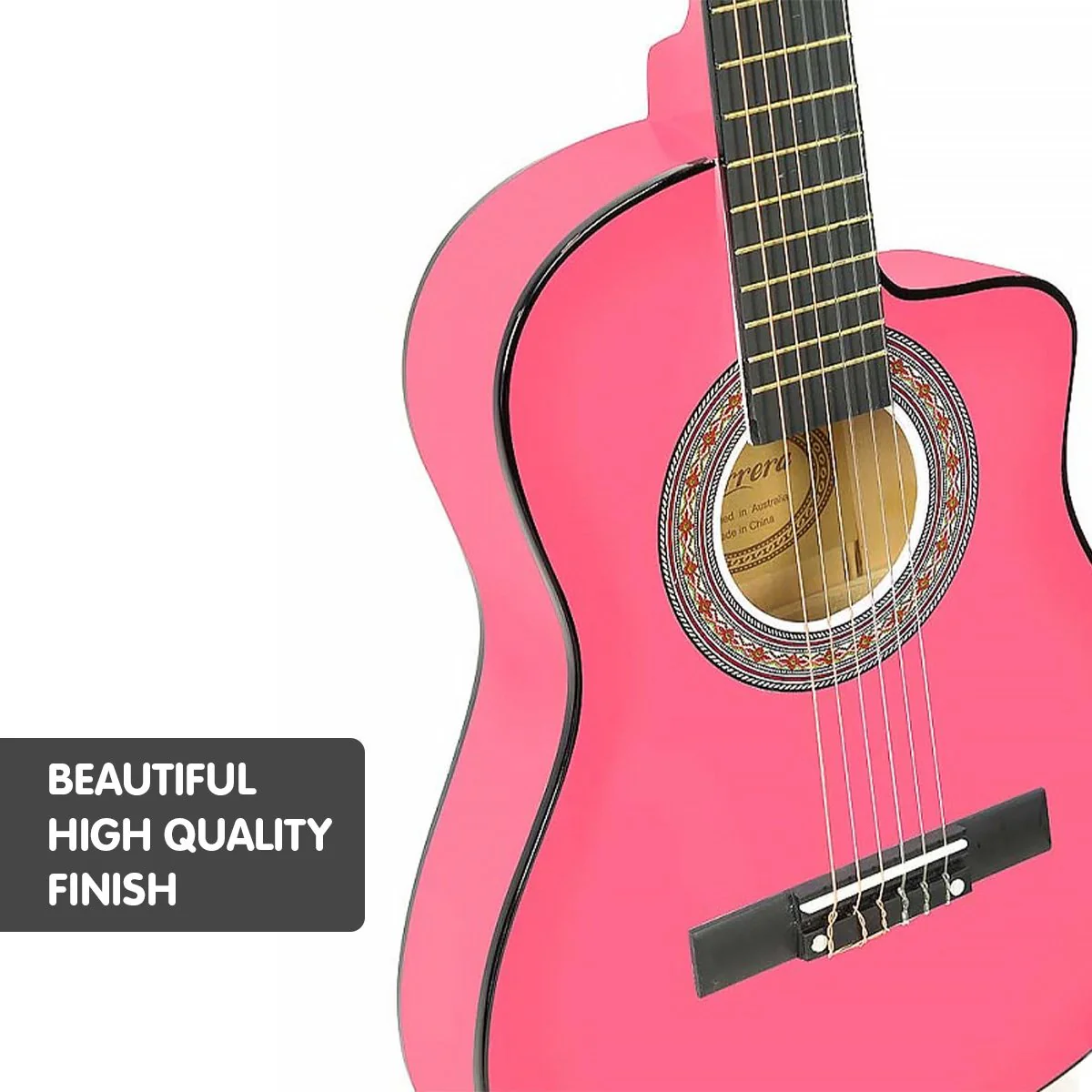 Karrera Childrens Acoustic Guitar Kids (Pink) - Image 4