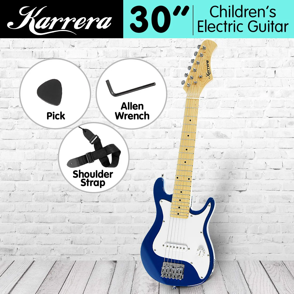 Karrera Electric Childrens Kids Guitar (Blue) - Image 2