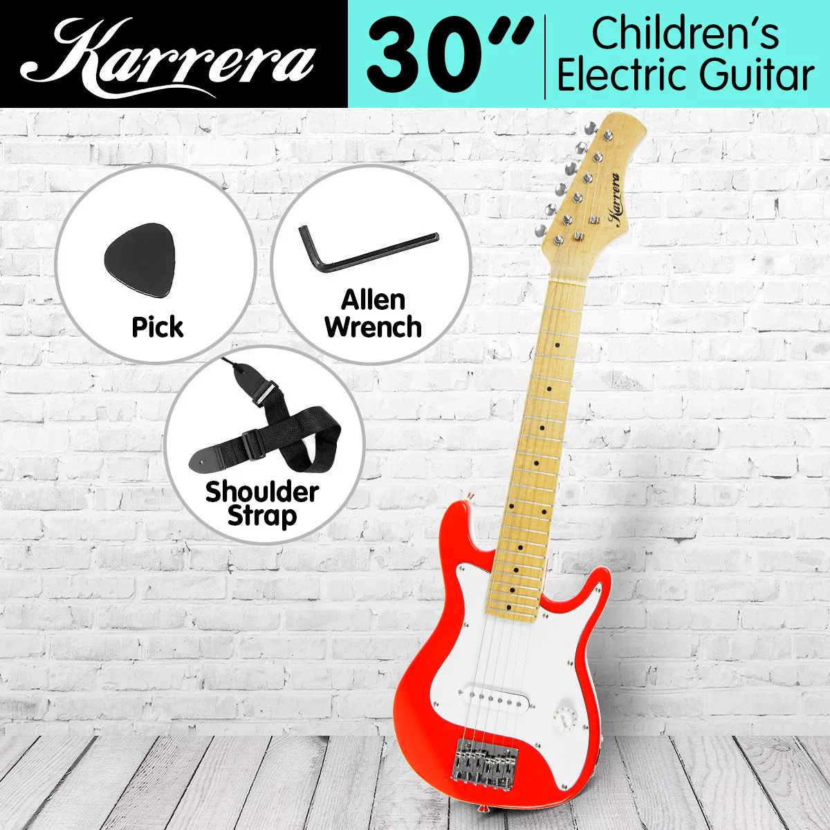 Karrera Electric Childrens Kids Guitar (Red) - Image 2