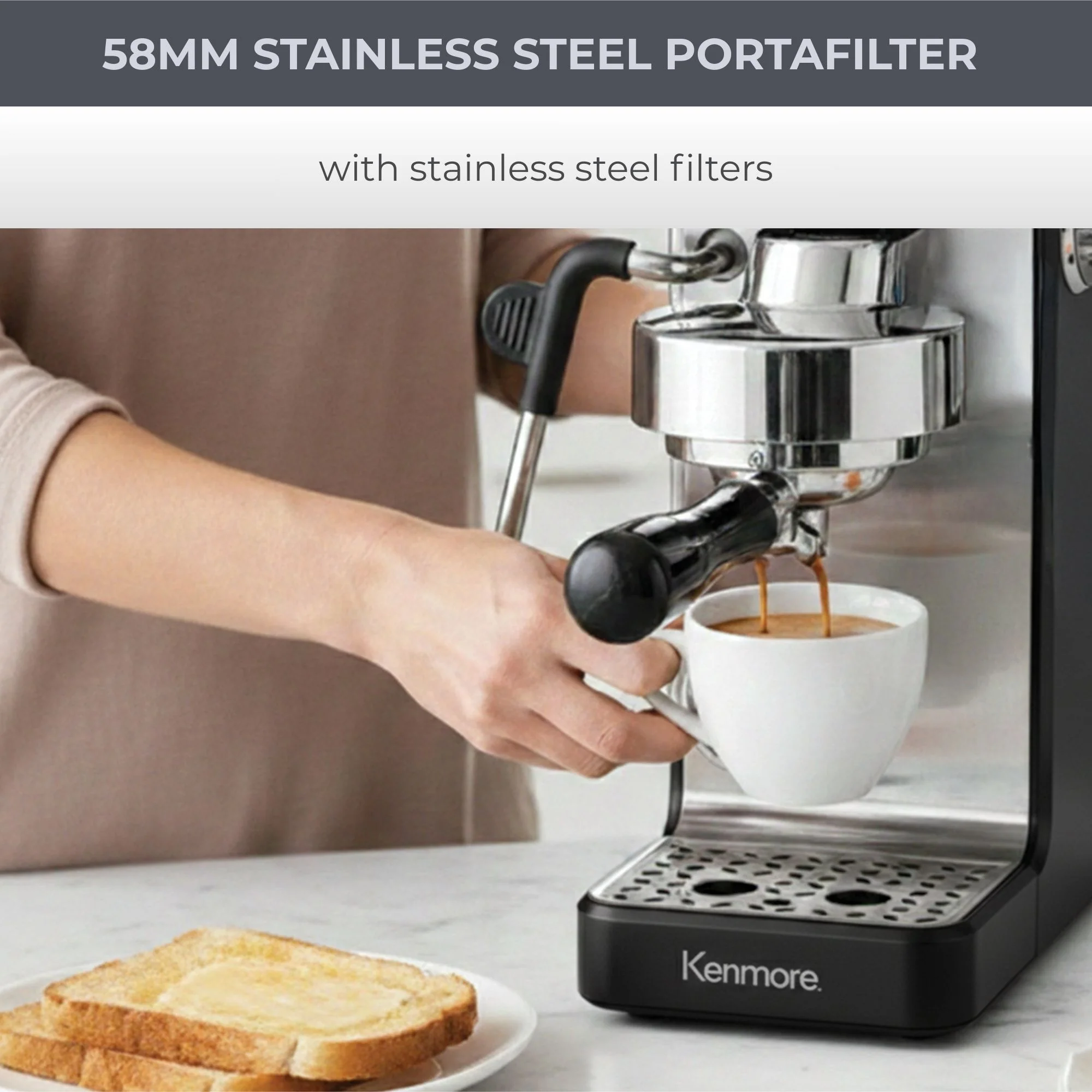 Kenmore Dualis Espresso Machine 1.2L Tank (Black) - Image 3