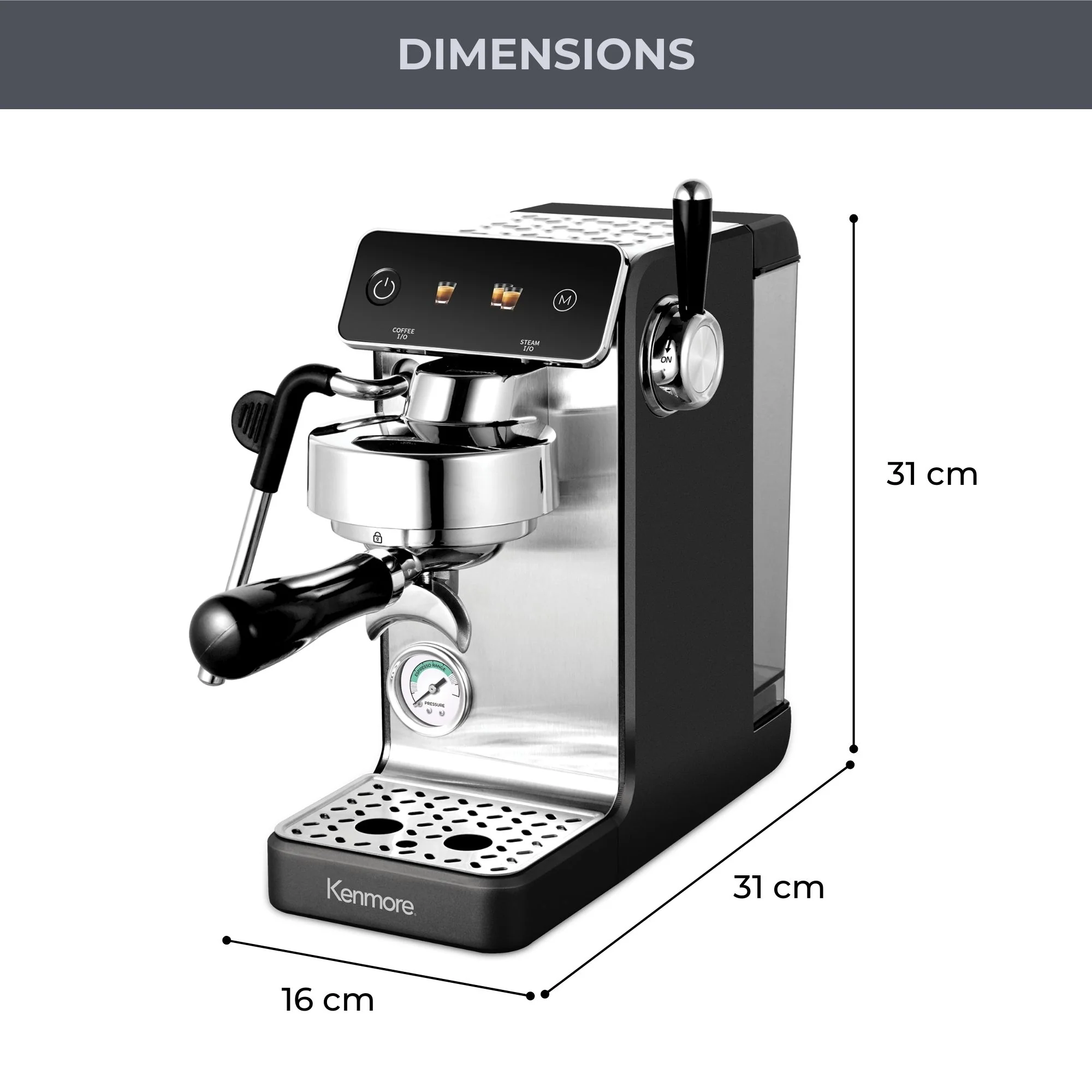 Kenmore Dualis Espresso Machine 1.2L Tank (Black) - Image 7