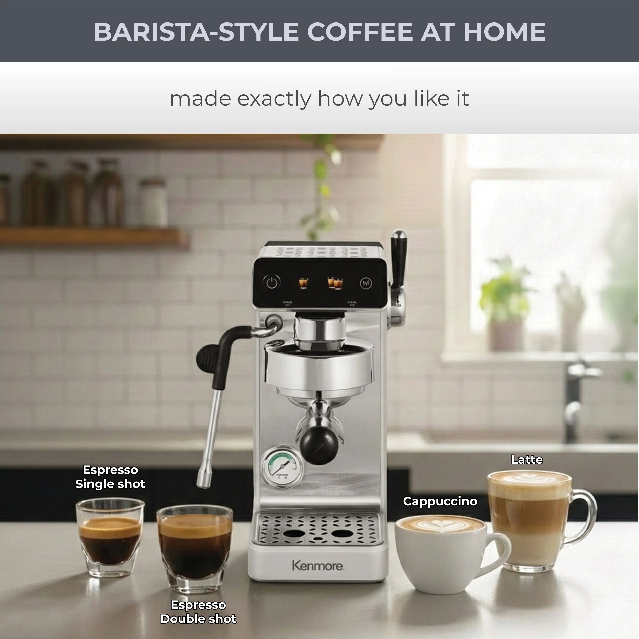 Kenmore Dualis Espresso Machine 1.2L Tank (Stainless) - Image 5