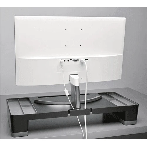 Kensington Monitor Stand Riser Stationery Compartments Organiser Cable Management - Image 5