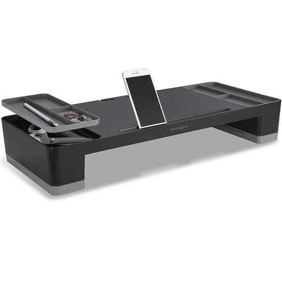 Kensington Monitor Stand Riser Stationery Compartments Organiser Cable Management - Image 6