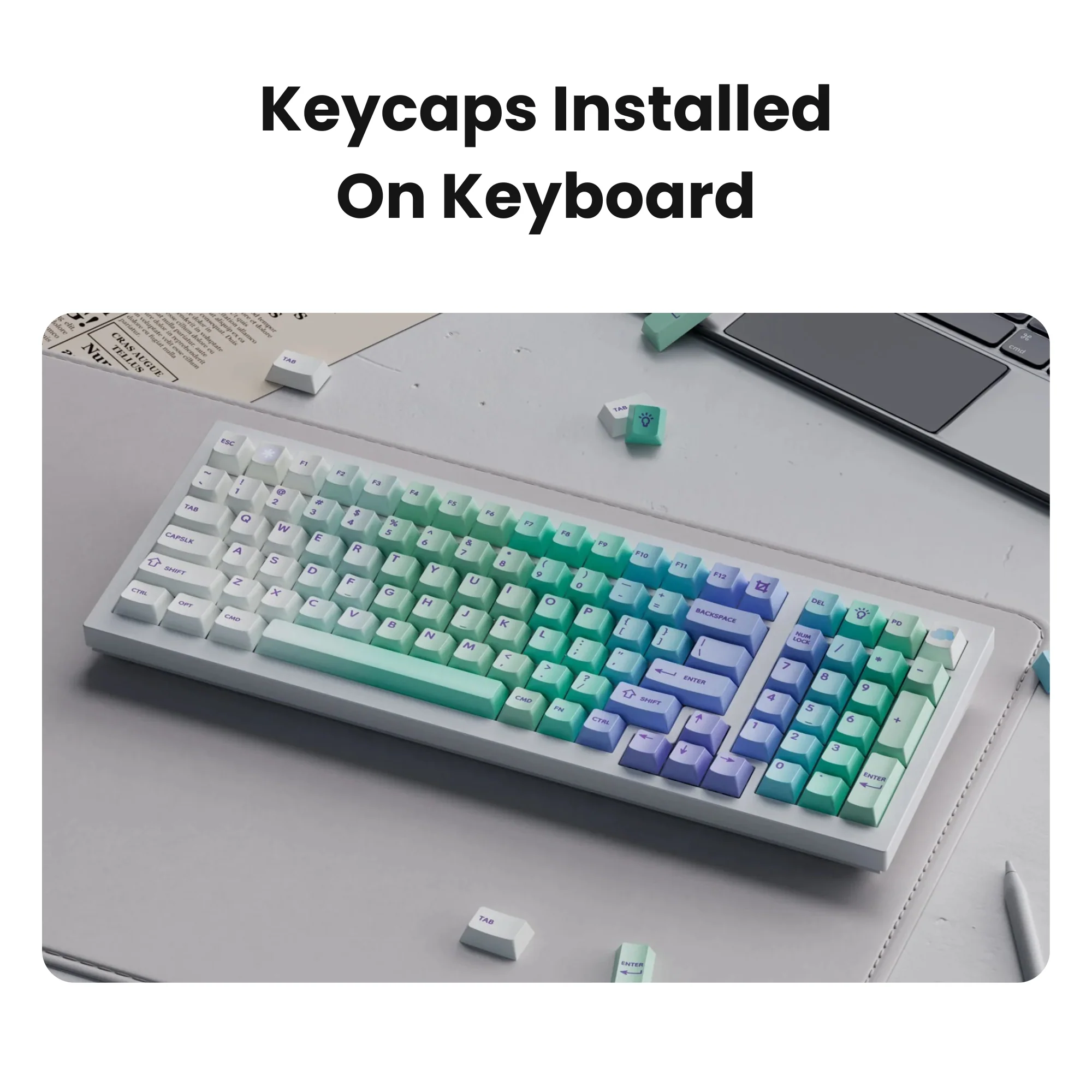 Keychron Cherry Profile Dye-Sub PBT Full Keycap Set (Cloud and Snow) - Image 3