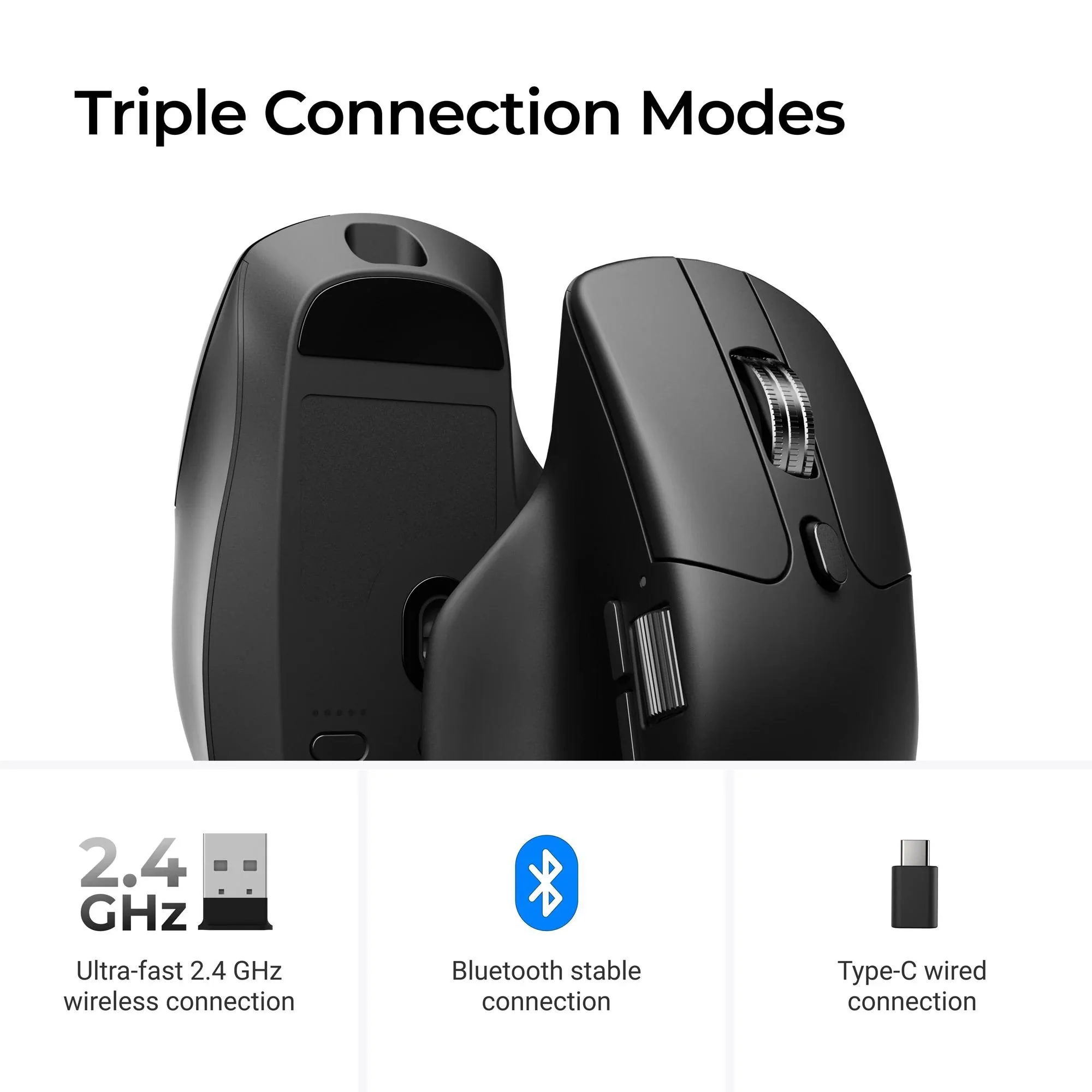 Keychron M6 PixArt 3311 1K Polling Rate Wireless Mouse - Black (Silent Micro Switch) - Image 5