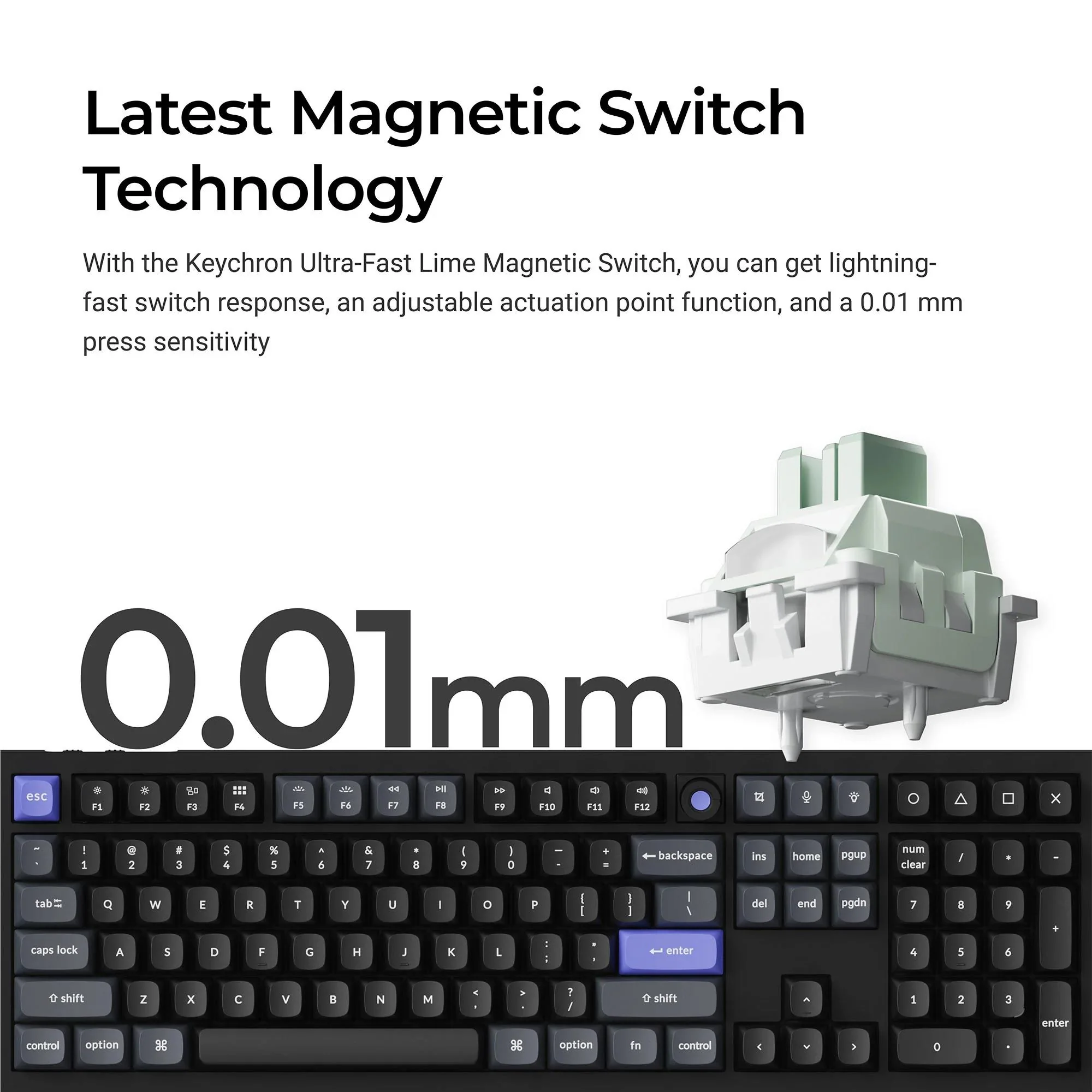 Keychron Q6 HE 8K TMR Aluminium Wired Magnetic Gaming Keyboard (Black) - Image 5