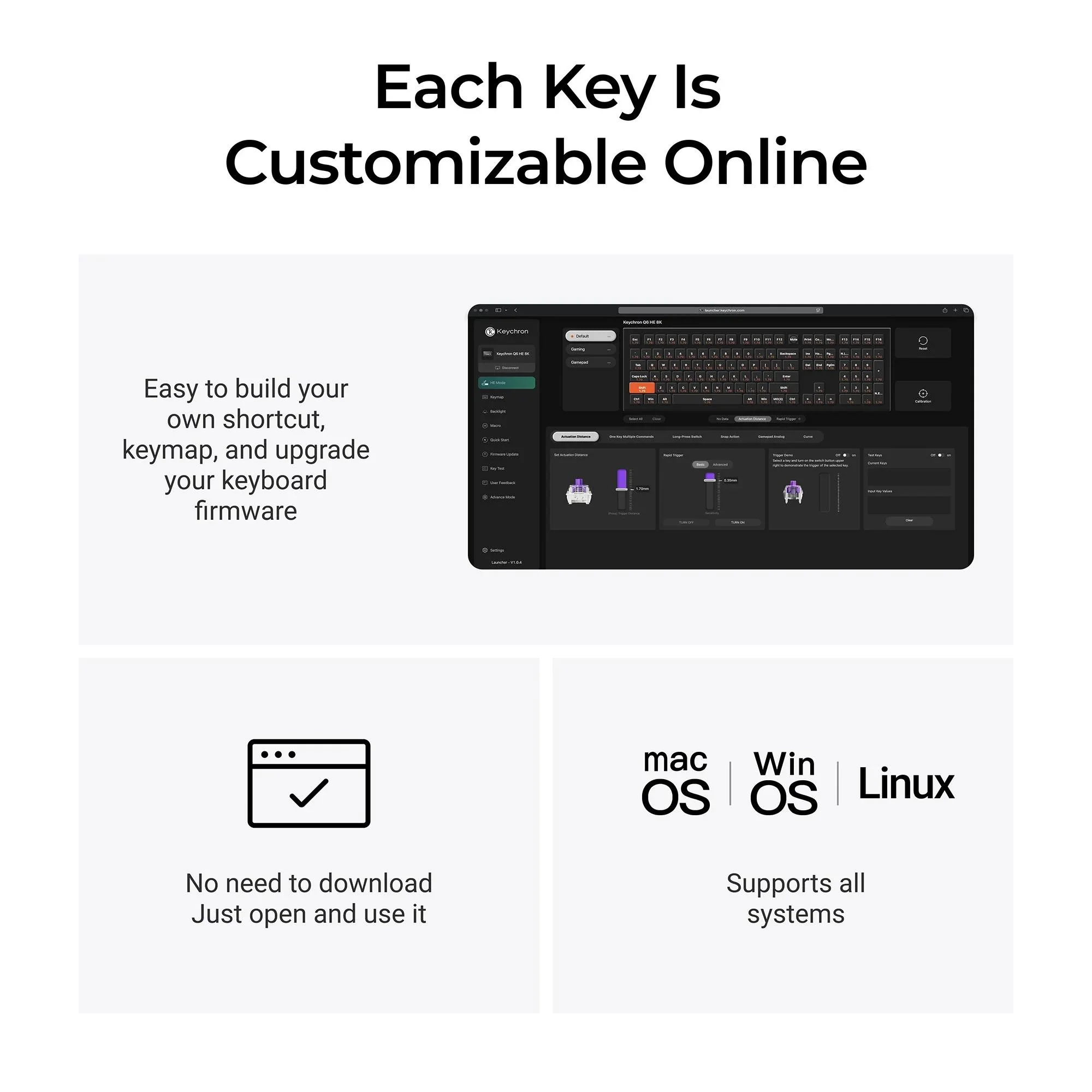 Keychron Q6 HE 8K TMR Aluminium Wired Magnetic Gaming Keyboard (Black) - Image 7