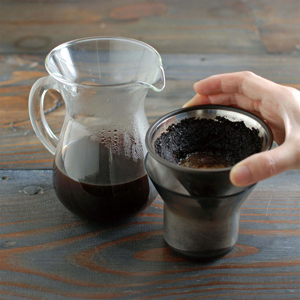 Kinto SCS-02 Coffee Glass Carafe 3-Piece Set 300ml with S/S Filter Holder - Image 5
