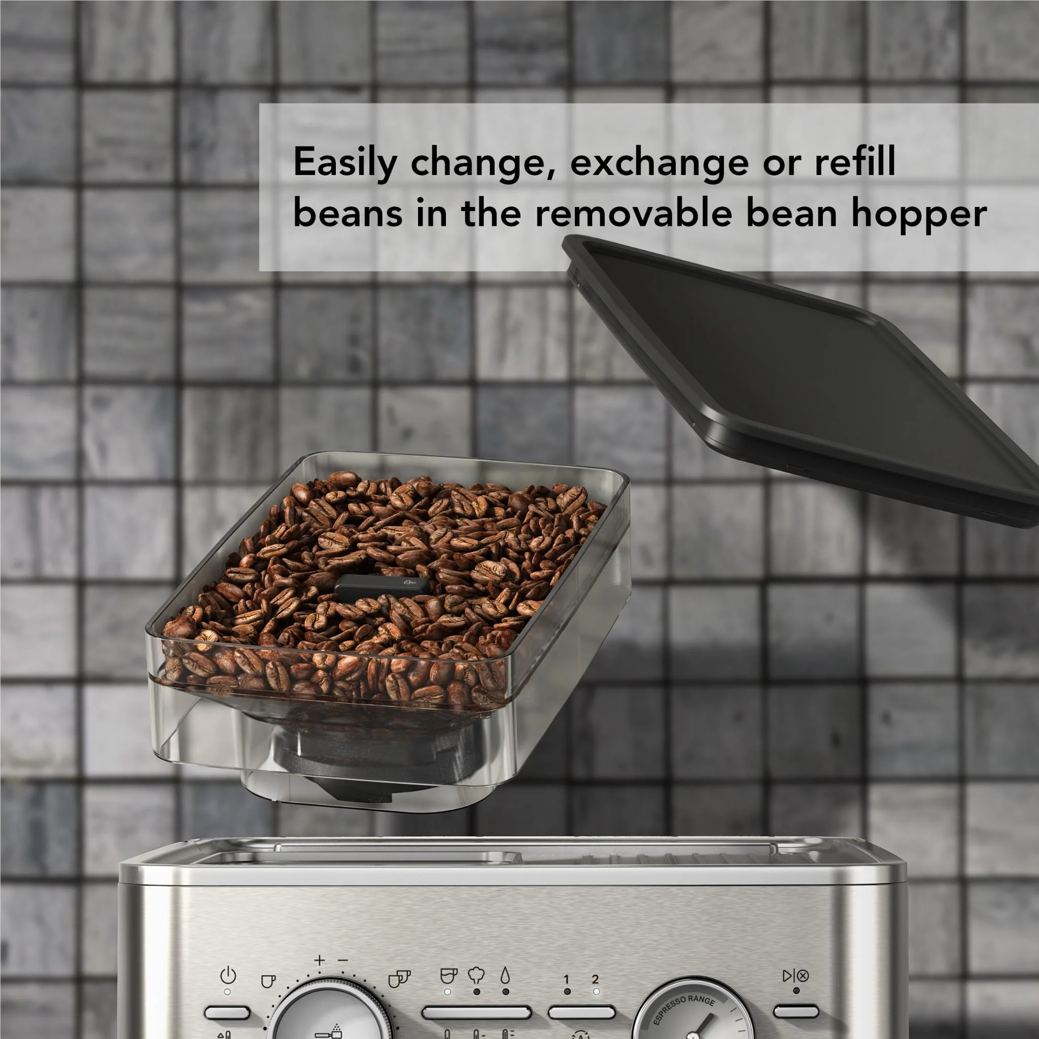 KitchenAid KES6551 Semi Automatic Espresso Machine with Burr Grinder (Steel) - Image 7