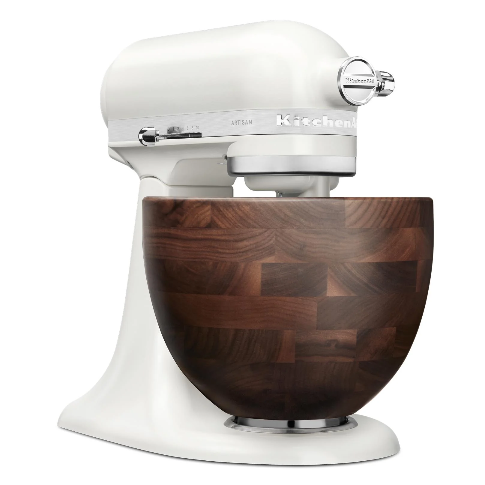 KitchenAid KSM156 4.7L Artisan Stand Mixer with Walnut Wood Bowl - Image 4