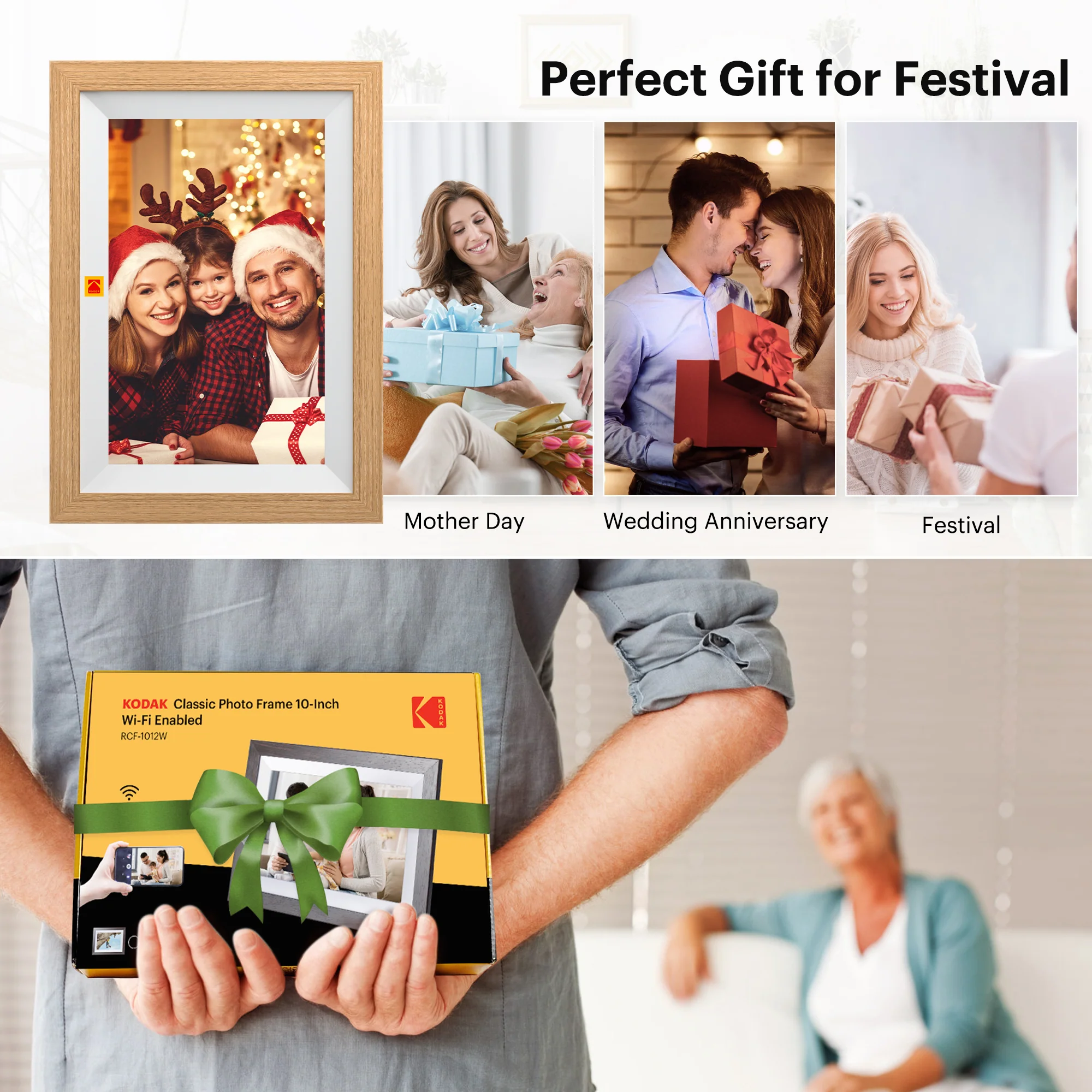 KODAK RCF-1012W 10.1" Classic Digital Photo Frame 32GB Wi-Fi (Black Wood) - Image 7