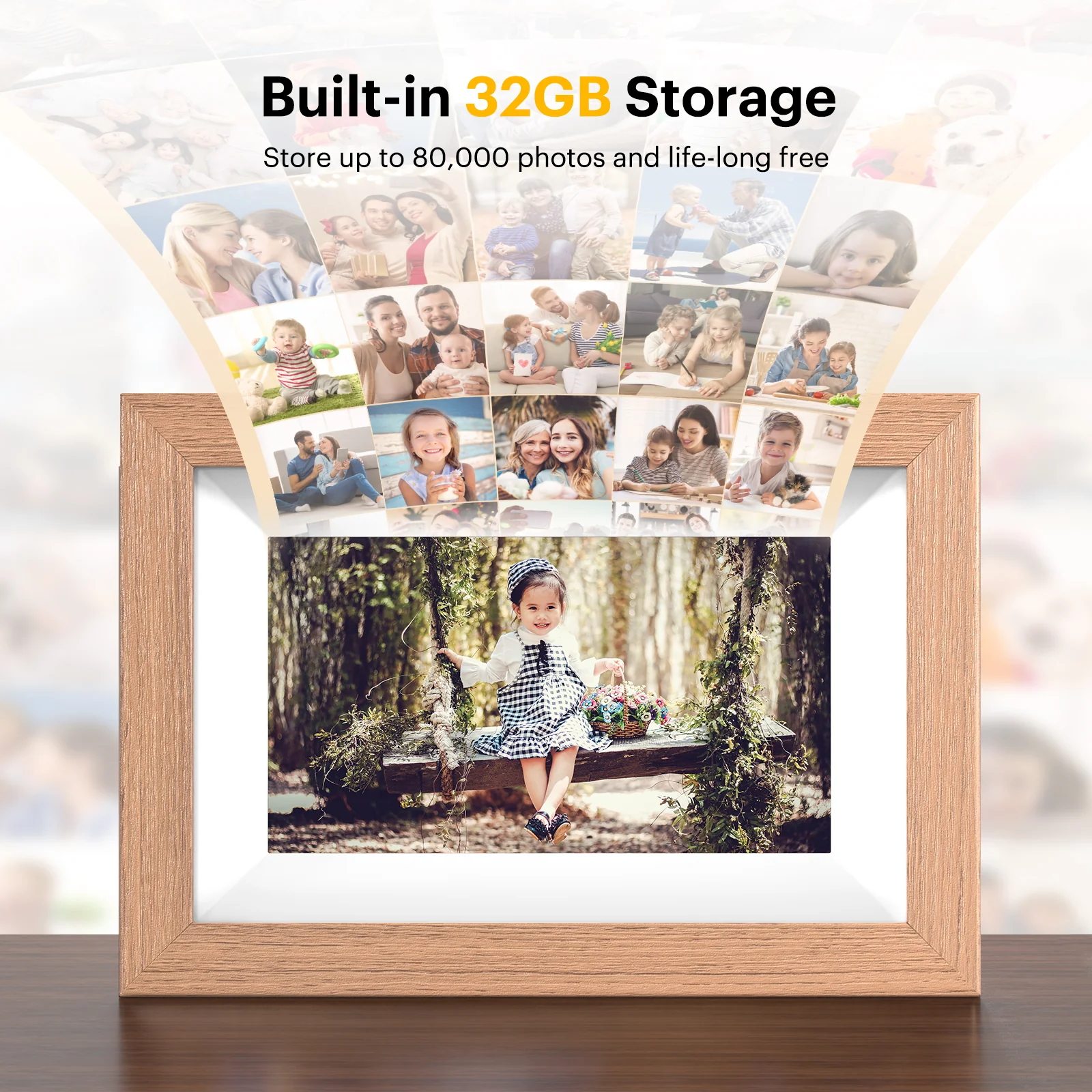 KODAK RCF-702W 7" Digital Photo Frame 32GB Wi-Fi (Natural Wood) - Image 7