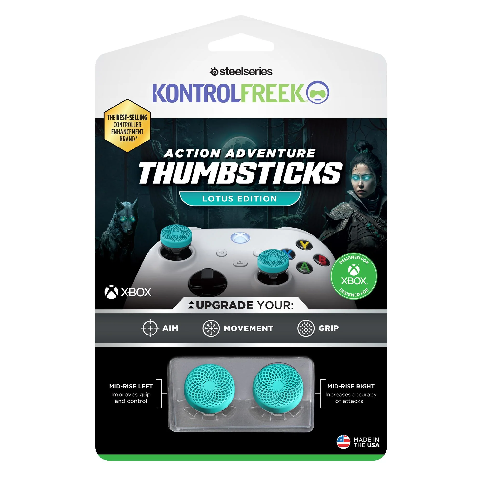 KontrolFreak Action Lotus (Teal Blue/Clear) Kit for Xbox Series X/S - Image 2
