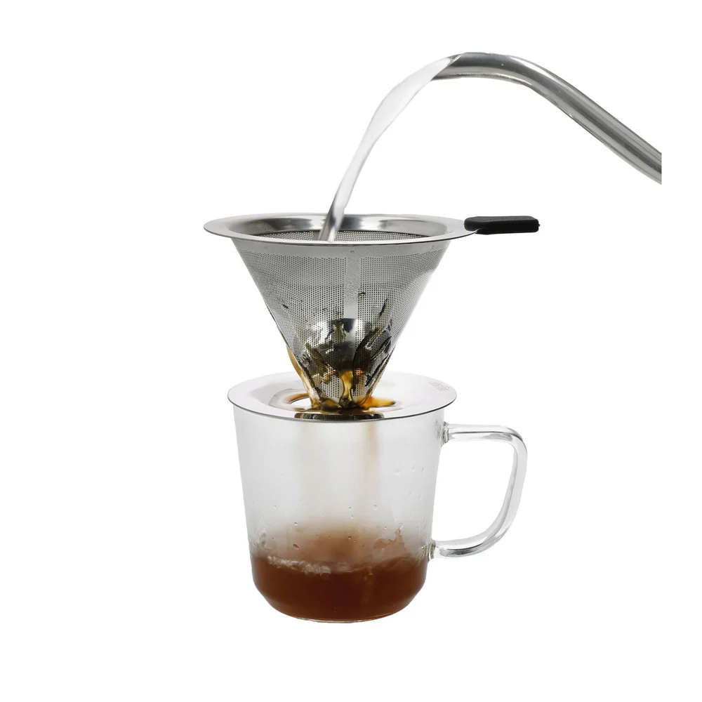 La Cafetiere 12cm Pour Over Stainless Steel Coffee Dripper (Silver) - Image 9