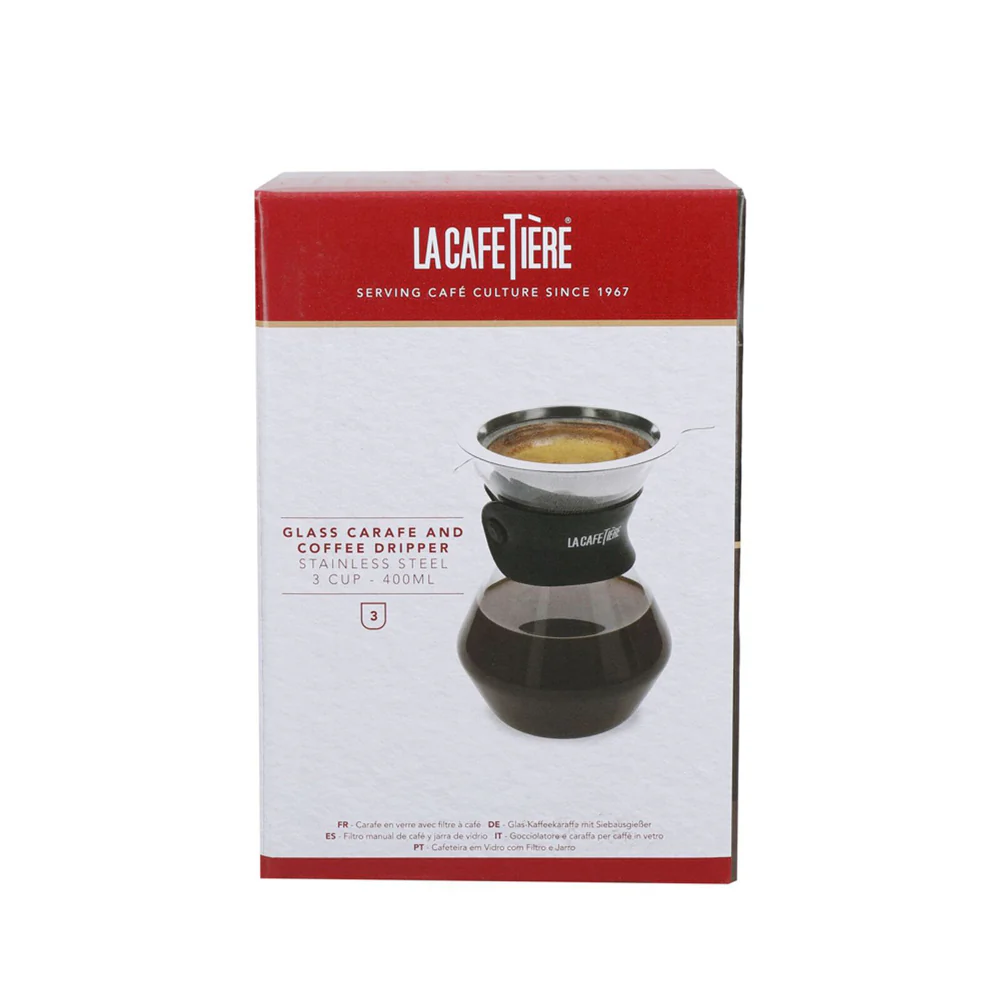 La Cafetiere 15cm/400ml 3-Cup Glass Coffee Dripper & Carafe Set - Image 10