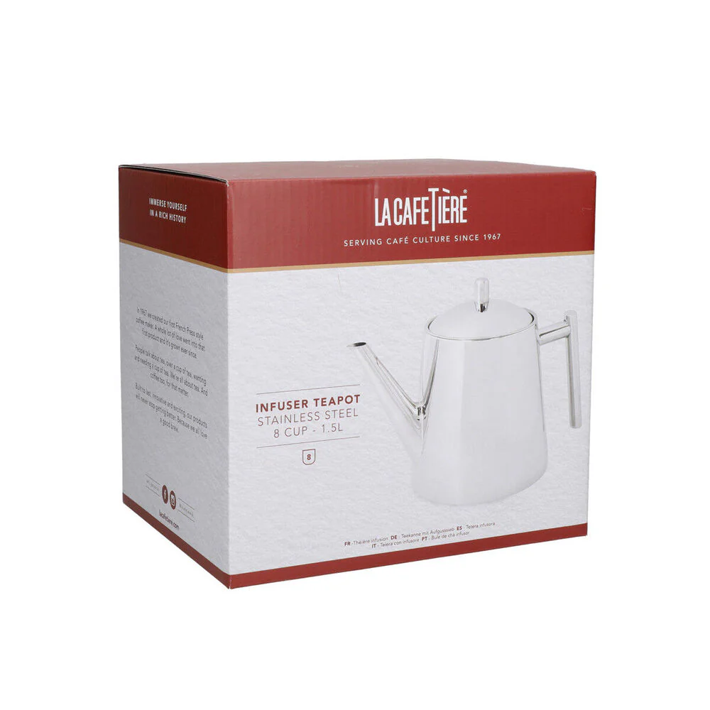 La Cafetiere 23cm/1.5L Stainless Steel Teapot with Infuser - Image 7