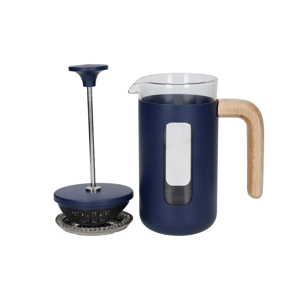 La Cafetiere Pisa 3-Cup 350ml Stainless Steel/Glass French Press (Navy) - Image 3