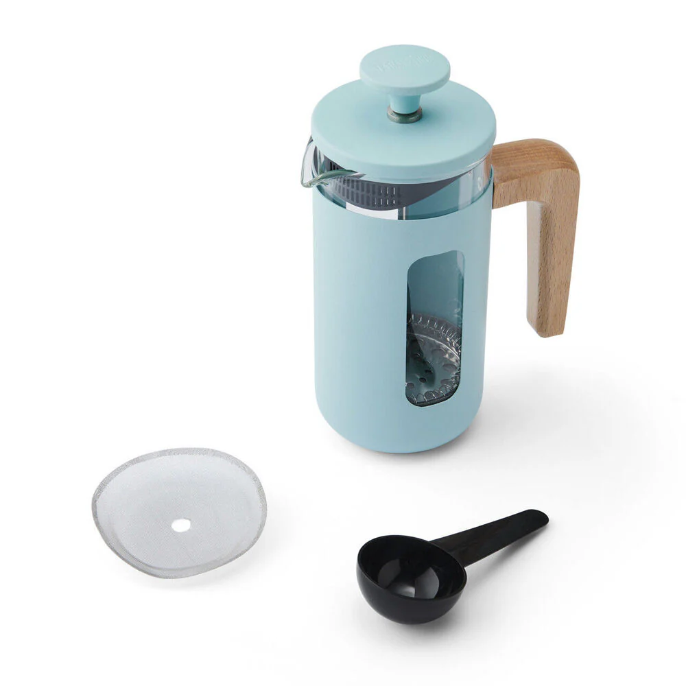 La Cafetiere Pisa 3-Cup Manual Glass Coffee Press Maker (Sky Blue) - Image 2