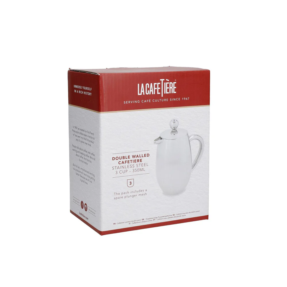 La Cafetiere Stainless Steel Double Walled Cafetiere French Press (8 Cup/1.0L) - Image 4