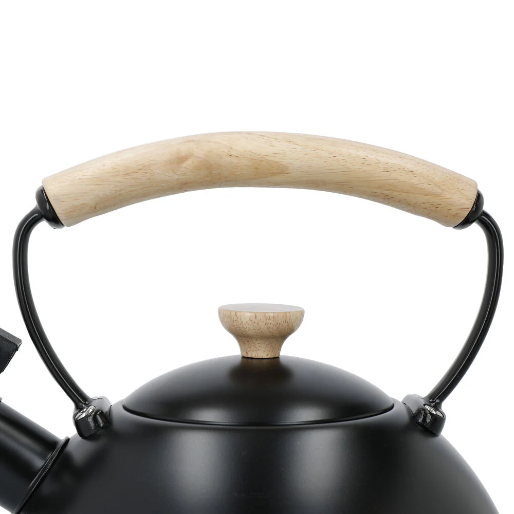 La Cafetiere Stovetop Whistling Tea Kettle w/ Beechwood Handle 1.6L Black - Image 5