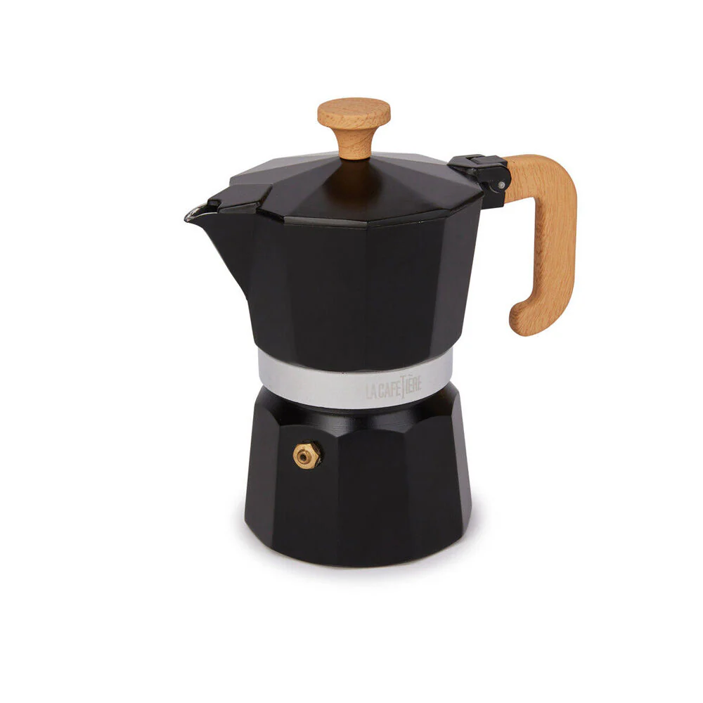 La Cafetiere Venice 3-Cup 150ml Espresso Maker Aluminum Coffee Pot (Black) - Image 4