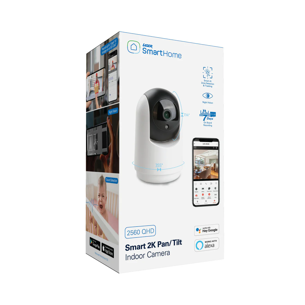 Laser 2K QHD Indoor Security Camera with Motion Tracking (White) - Image 10