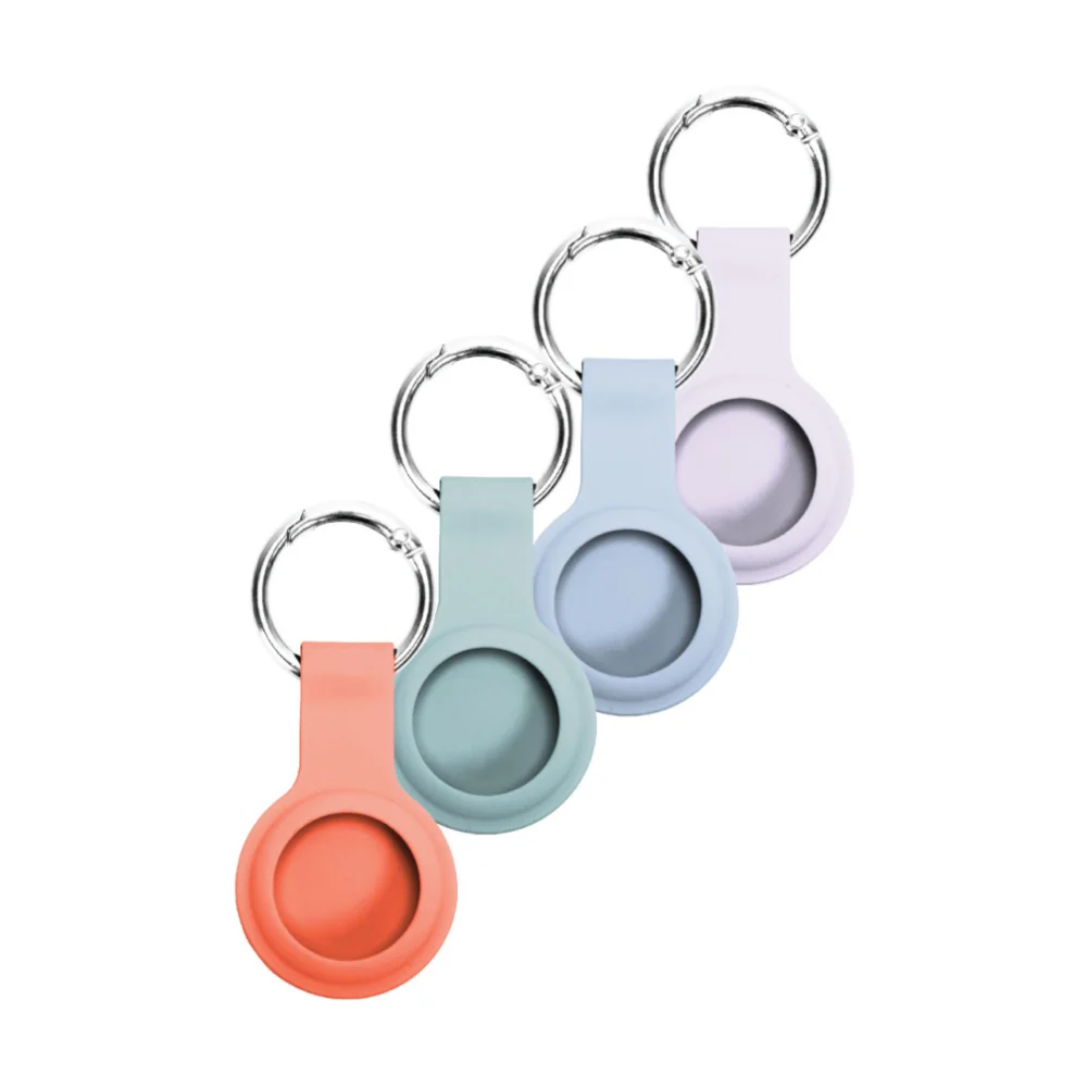 Laser 4-Pieces AirTag Silicone Keyring Soft Pastel Durable Protection Multicolour - Image 2