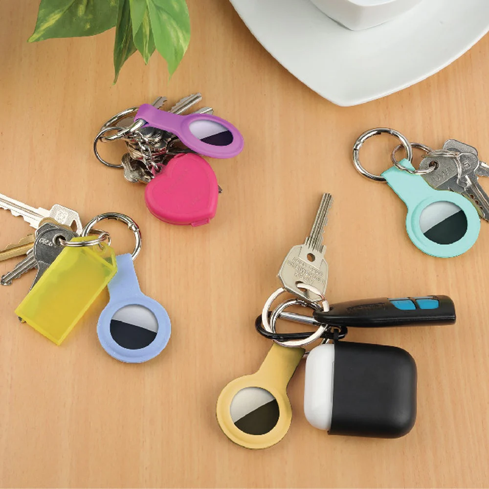 Laser 4-Pieces AirTag Silicone Keyring Vibrant Tones Soft Touch Multicolour - Image 8