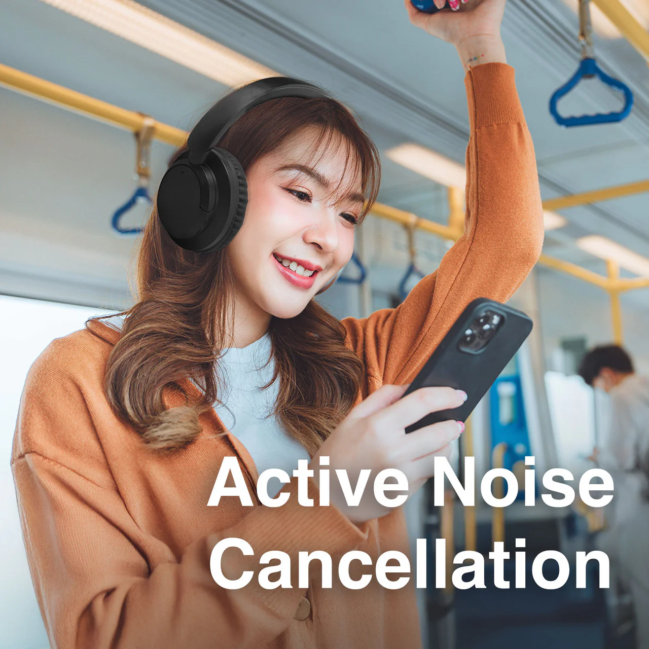 Laser Active Noise Cancelling Bluetooth Headphones (Black) - Image 2