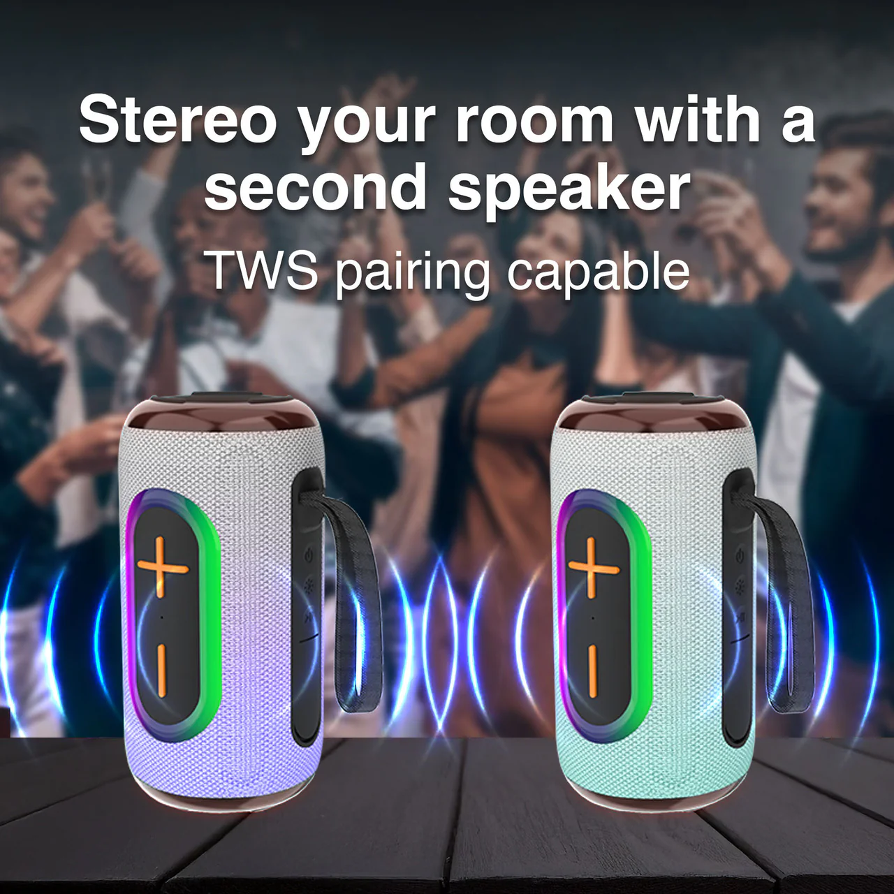 Laser Bluetooth Pill Speaker with RGB Lighting (Future Dusk) - Image 3