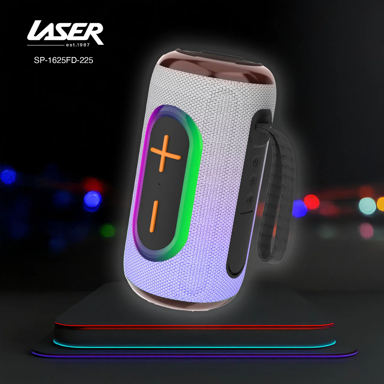 Laser Bluetooth Pill Speaker with RGB Lighting (Future Dusk) - Image 9