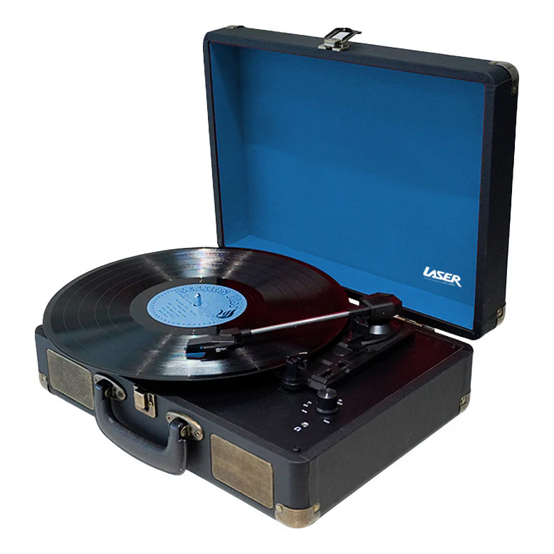 Laser Bluetooth Suitcase Turntable with Speaker - Image 10