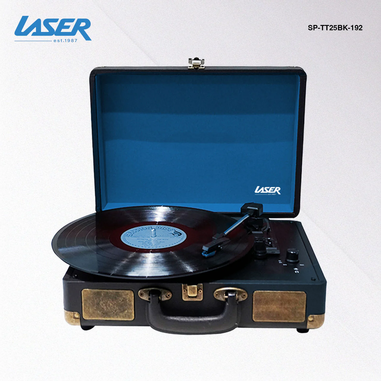 Laser Bluetooth Suitcase Turntable with Speaker - Image 7