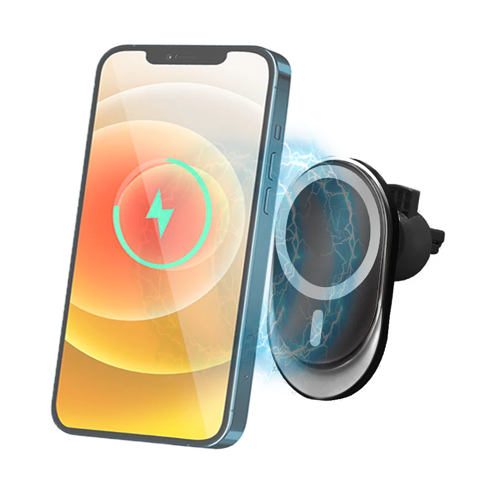Laser Car Vent Mount with 15W MagSafe Wireless Charging (Black) - Image 4