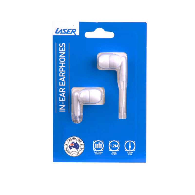 Laser Earbud Headphone (White) - Image 3