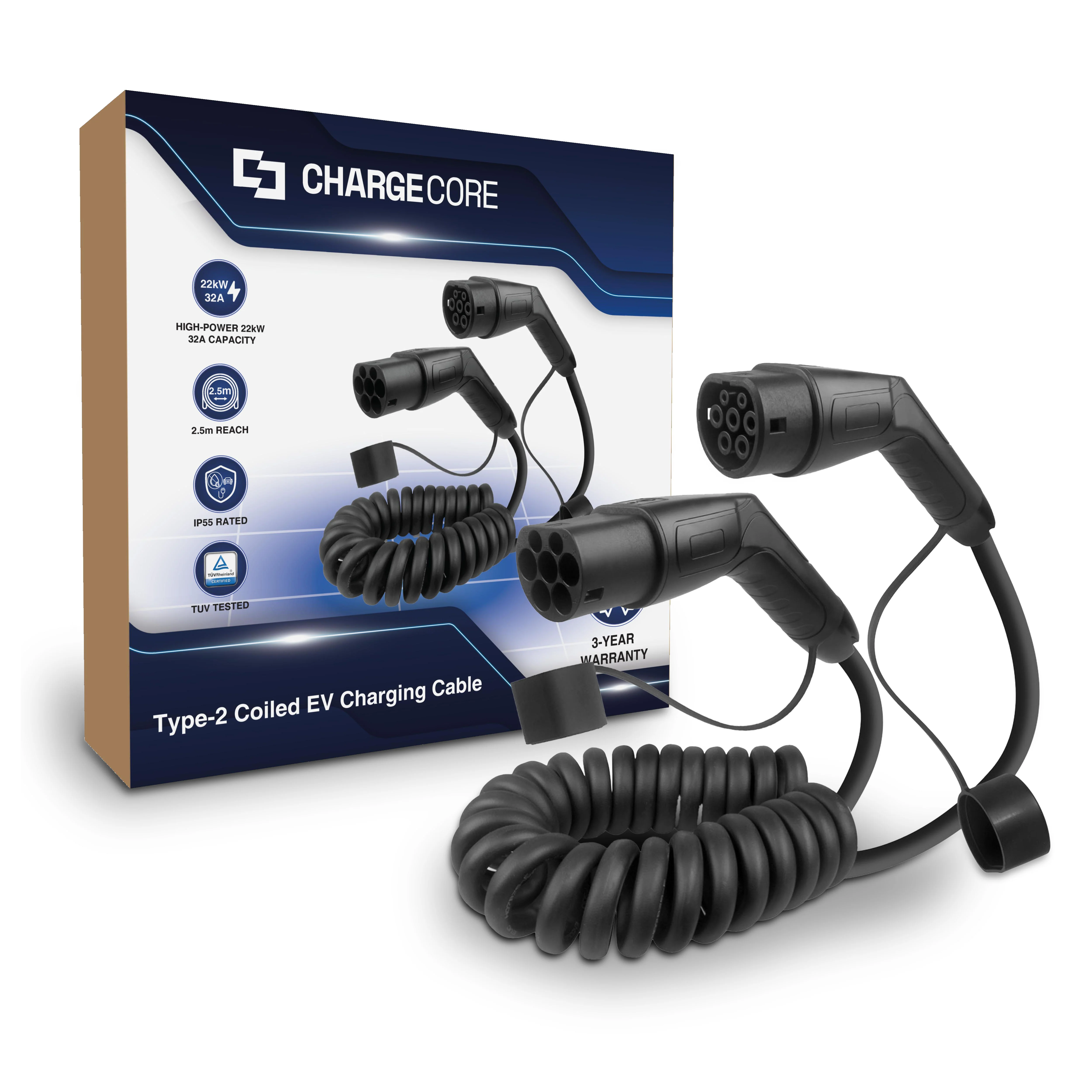 Laser EV Charging Cable Type 2 to Type 2 22kW (Black) - Image 9