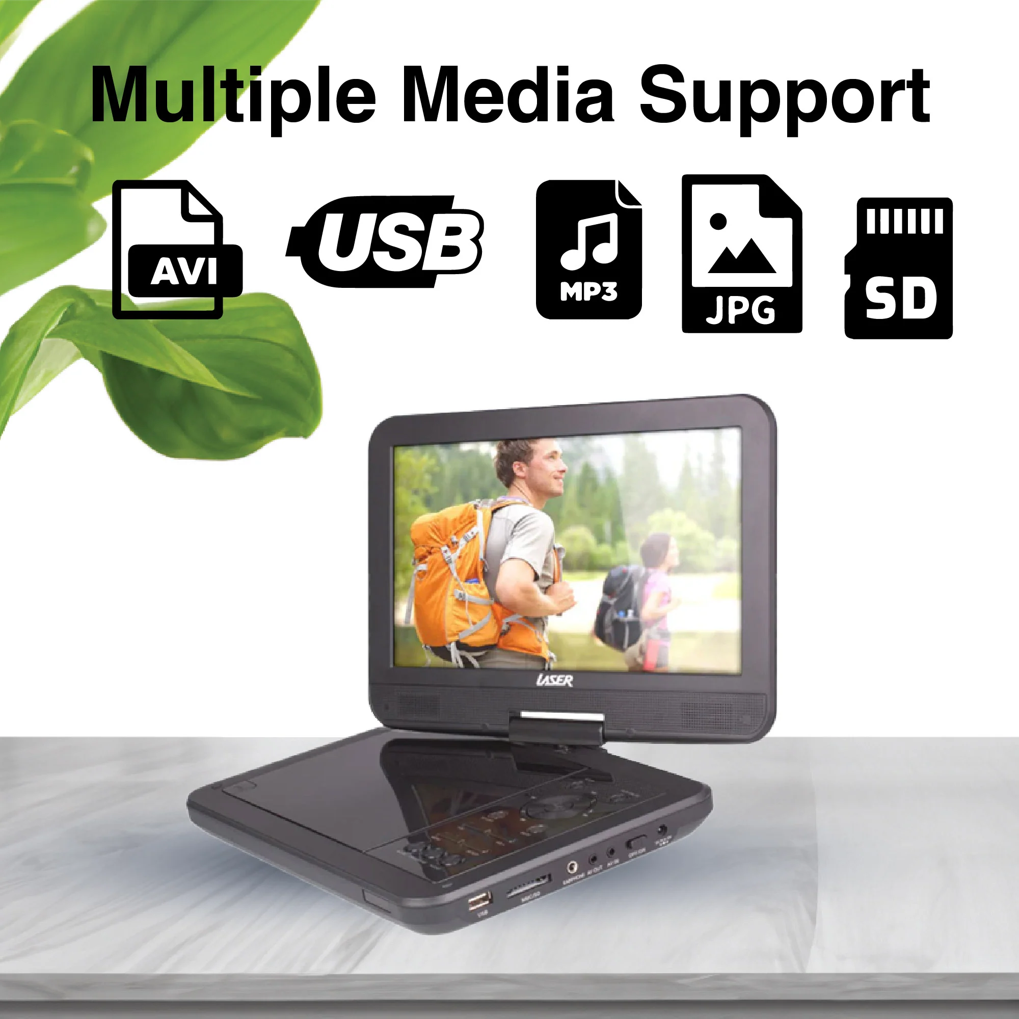 Laser Portable DVD Player 10" Screen with Anti-Skip Technology (Black) - Image 6