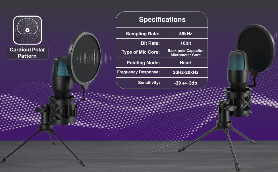 Laser RGB Gaming Desktop Microphone Plug-and-Play (Black) - Image 10