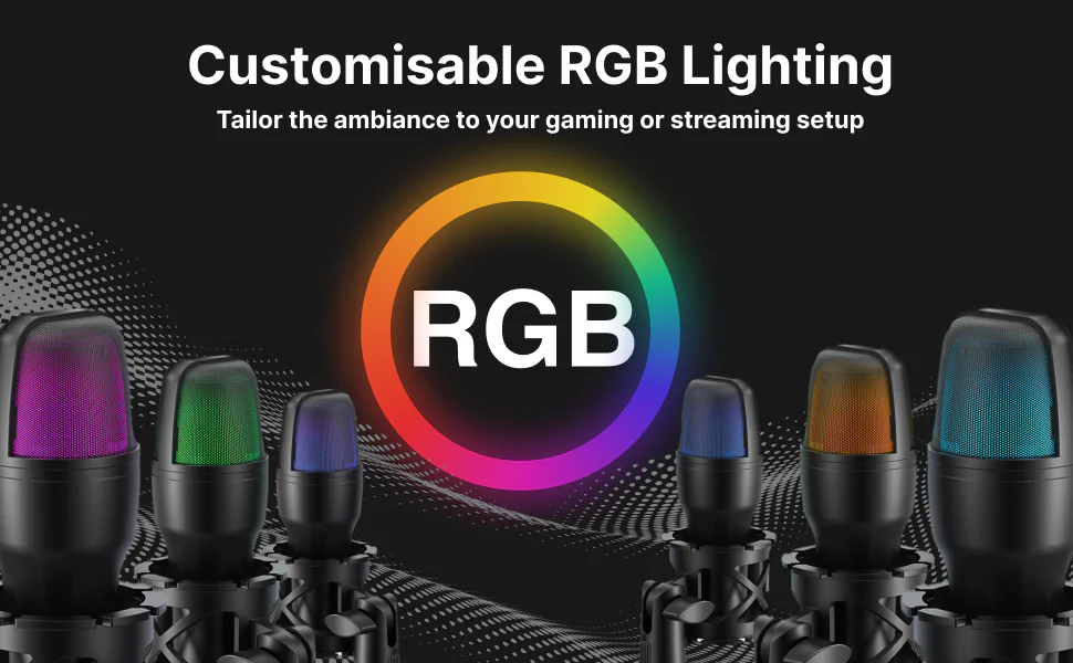 Laser RGB Gaming Desktop Microphone Plug-and-Play (Black) - Image 3