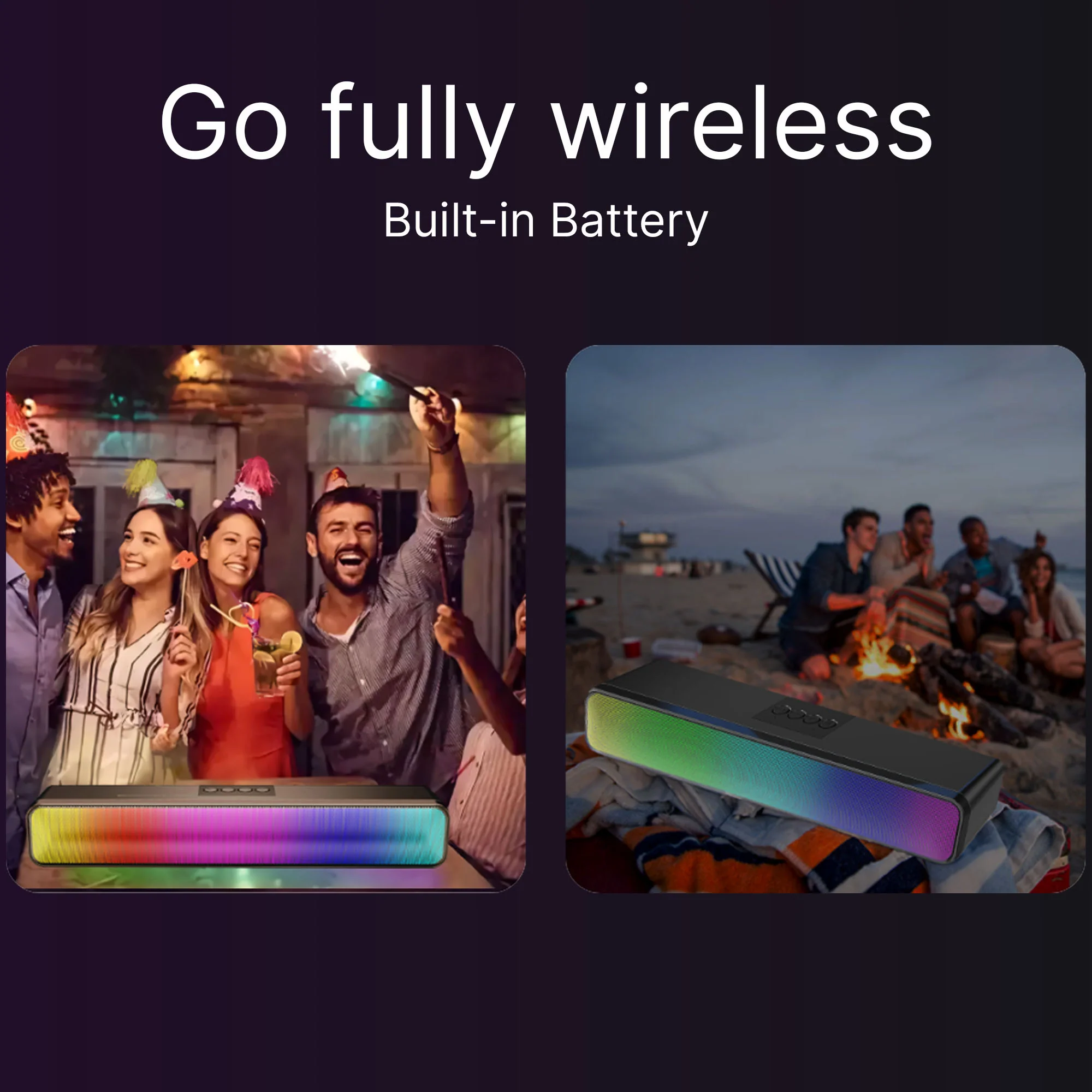 Laser RGB Portable Bluetooth Gaming Soundbar with Multi-Input - Image 5