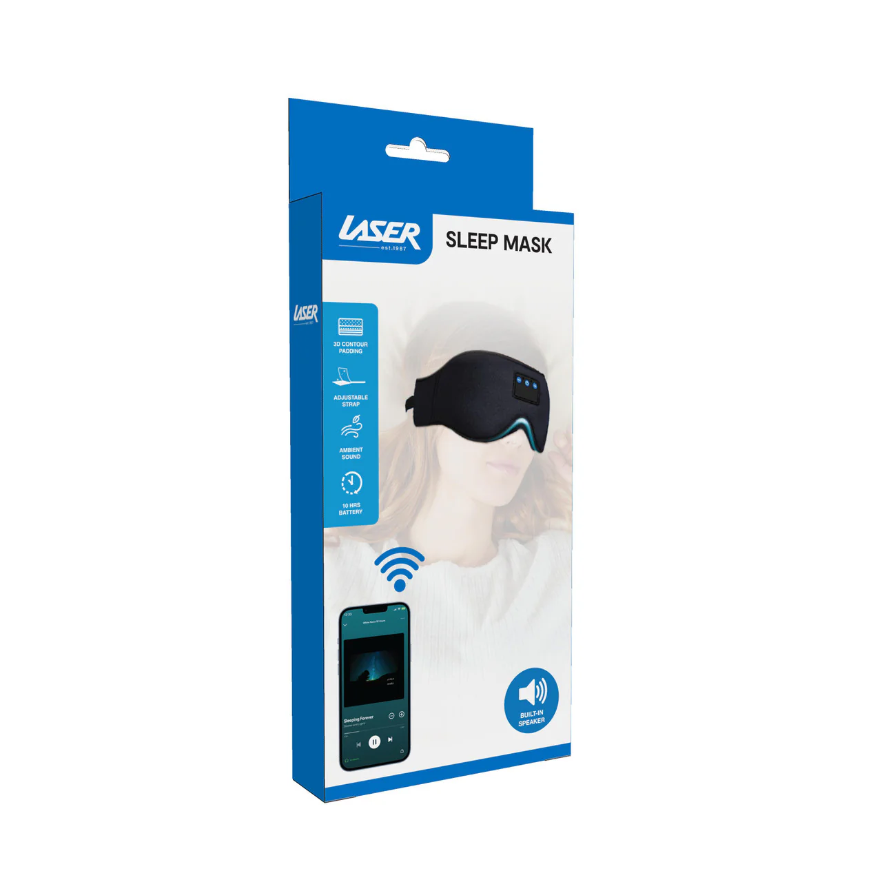 Laser Sleep Mask with Bluetooth Headphones (Black) - Image 8