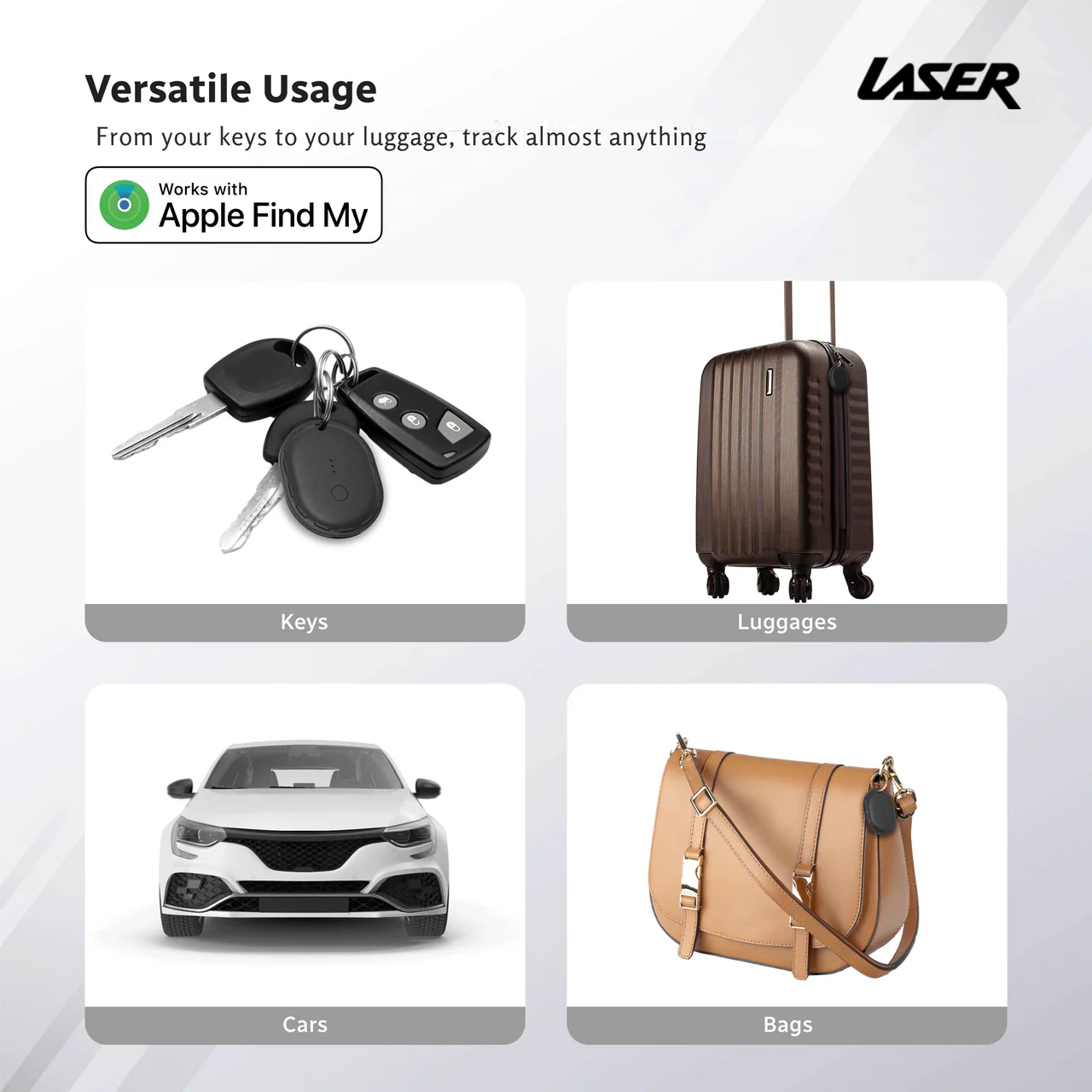 Laser Smart Tag – Compatible with Apple Find My (Black) - Image 5