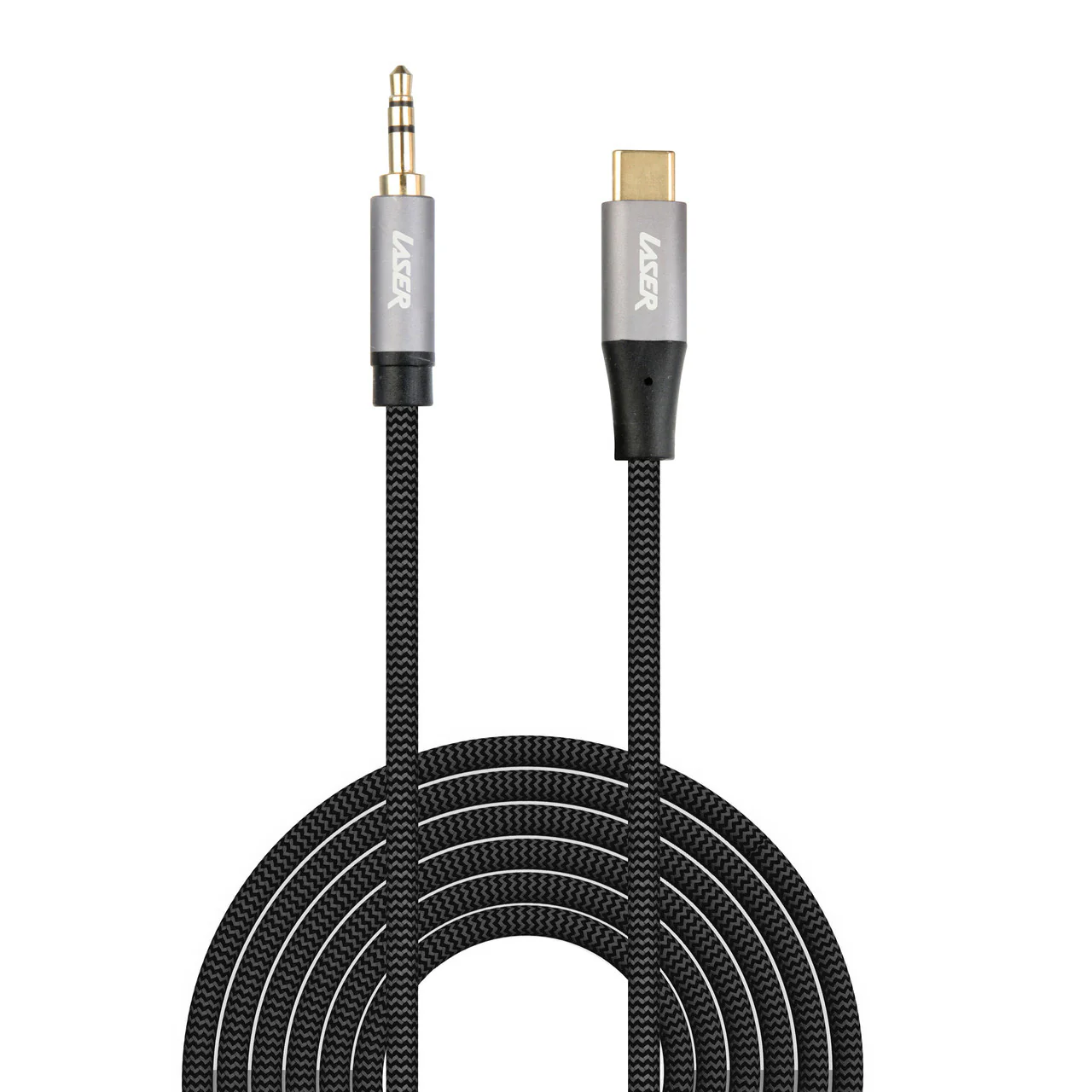 Laser USB-C to 3.5mm AUX Audio Cable 2m (Black) - Image 2