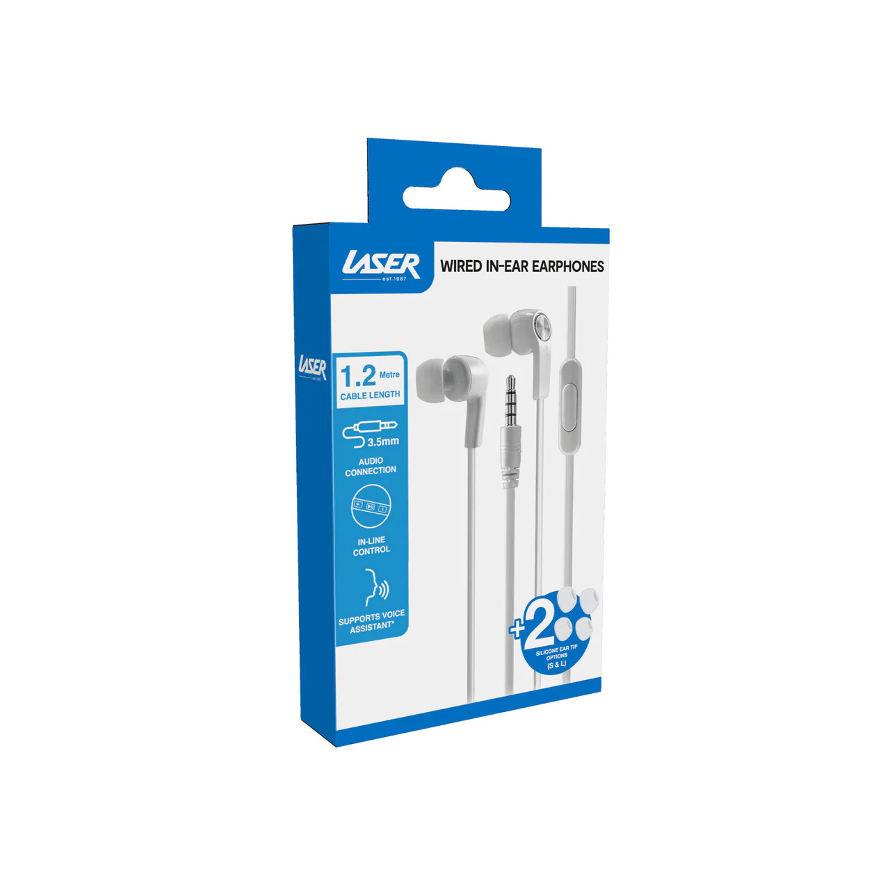 Laser Wired In-Ear Earphones (White) - Image 3